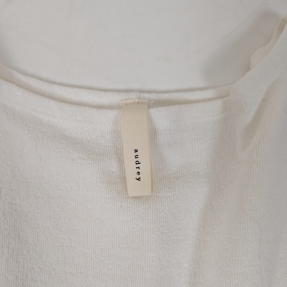 Audrey White Top 3/4 Sleeve Boat Neckline Dollman Sleeve - Picture 3 of 7